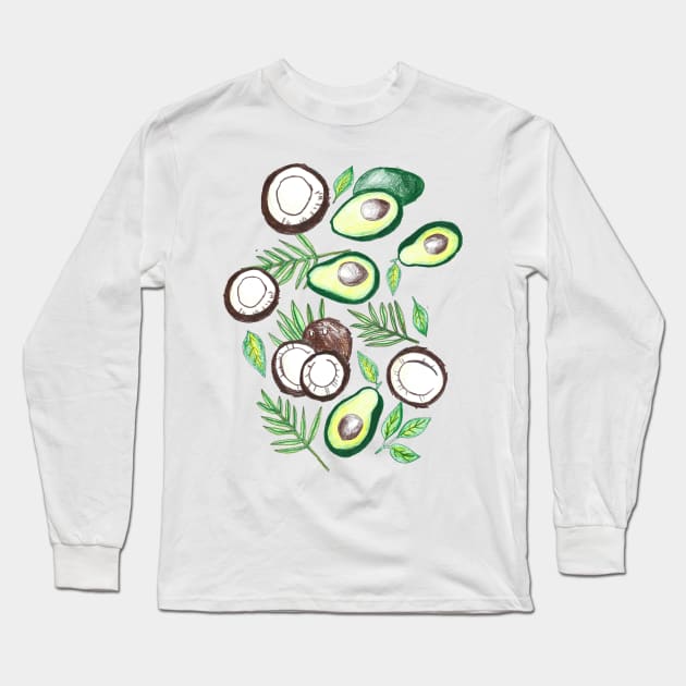 Coconuts and Avocados Long Sleeve T-Shirt by tangerinetane